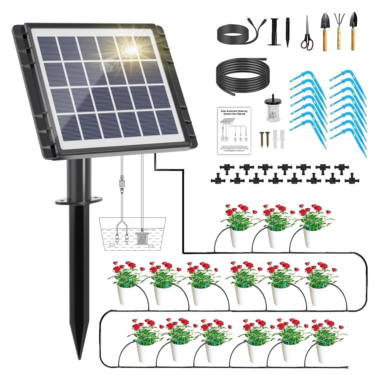 SolarFlow™ Automatic Plant Watering System – 15 Pot Kit