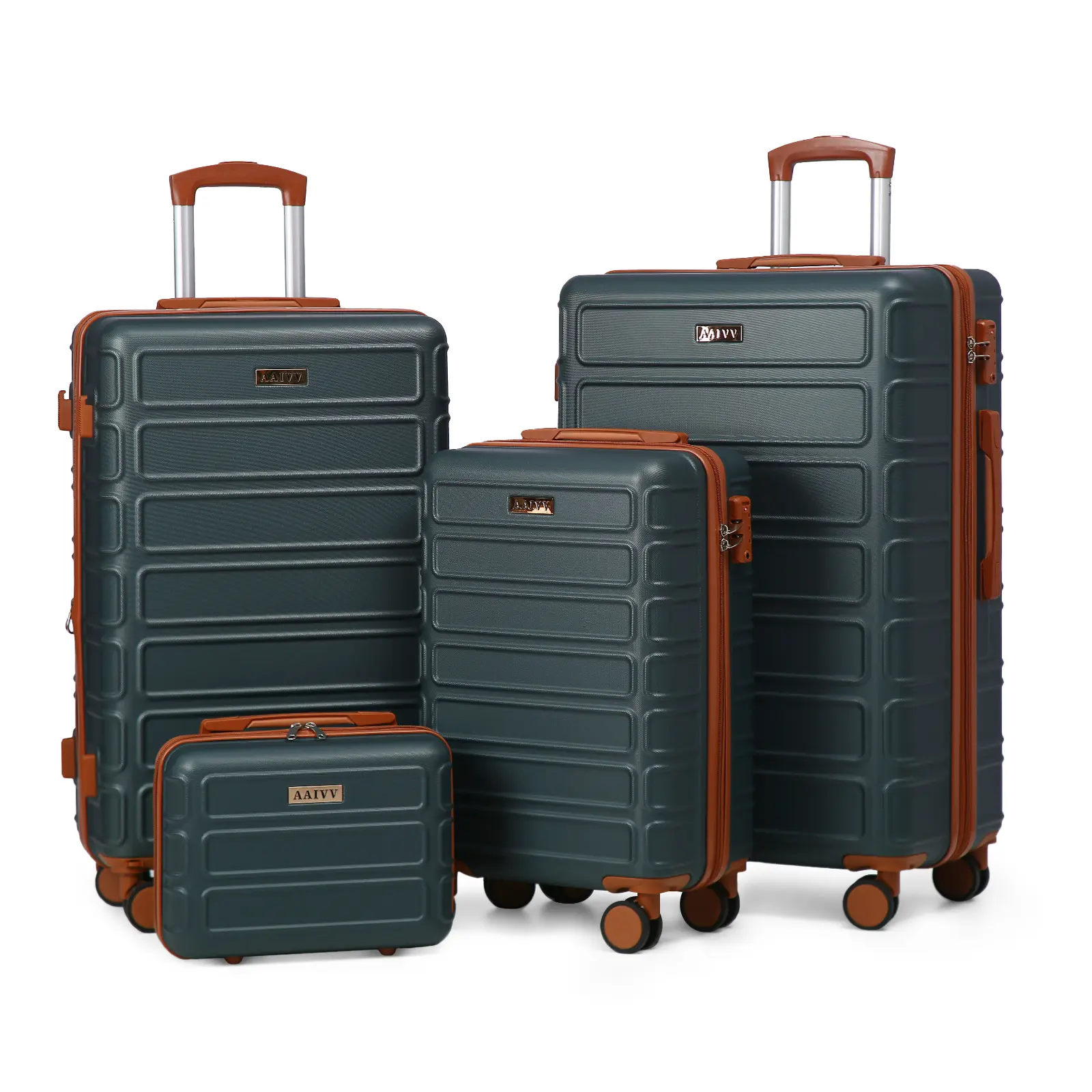 4 Piece Luggage Set, Expandable ABS Hardshell Suitcase with TSA Lock and 360° Spinner Wheels, Durable Travel Bags (13/20/26/28in) Perfect for Back to School and Family Trips