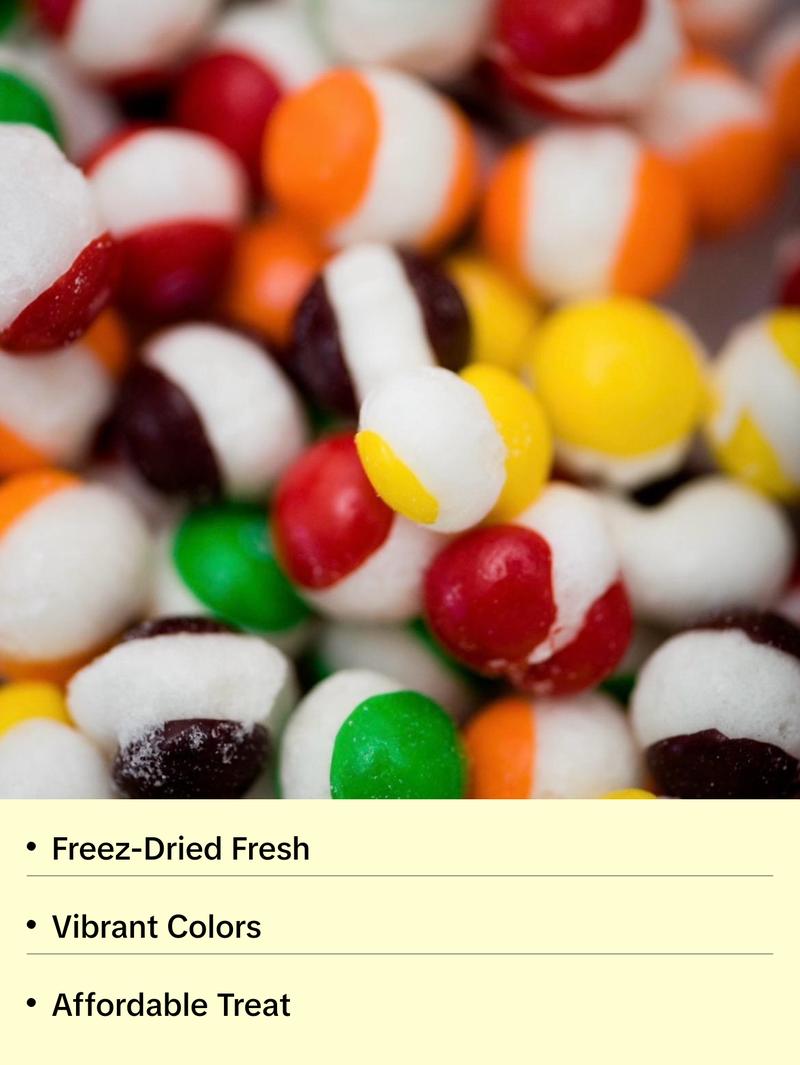 1 Pound Freeze Dried Rainbow Crunchies Candy Snack - Bonbon freeze dried candy