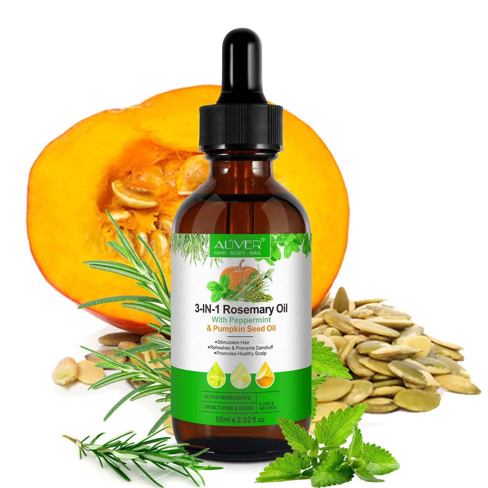 3-in-1 Rosemary Oil with Peppermint and Pumpkin Seed Oil for hair, body and nails