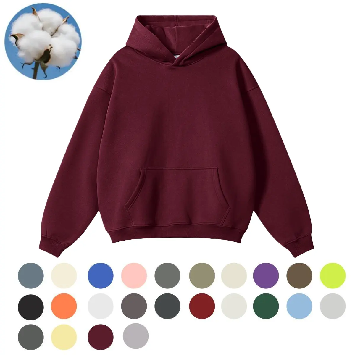 Men's and women's casual solid color top pullover, sports warm and fleece hooded long sleeved loose fit sportswear should be suitable as a matching item for men's and women's casual trade, and can be paired with women's tight pantsOversize Longsleeves Swe