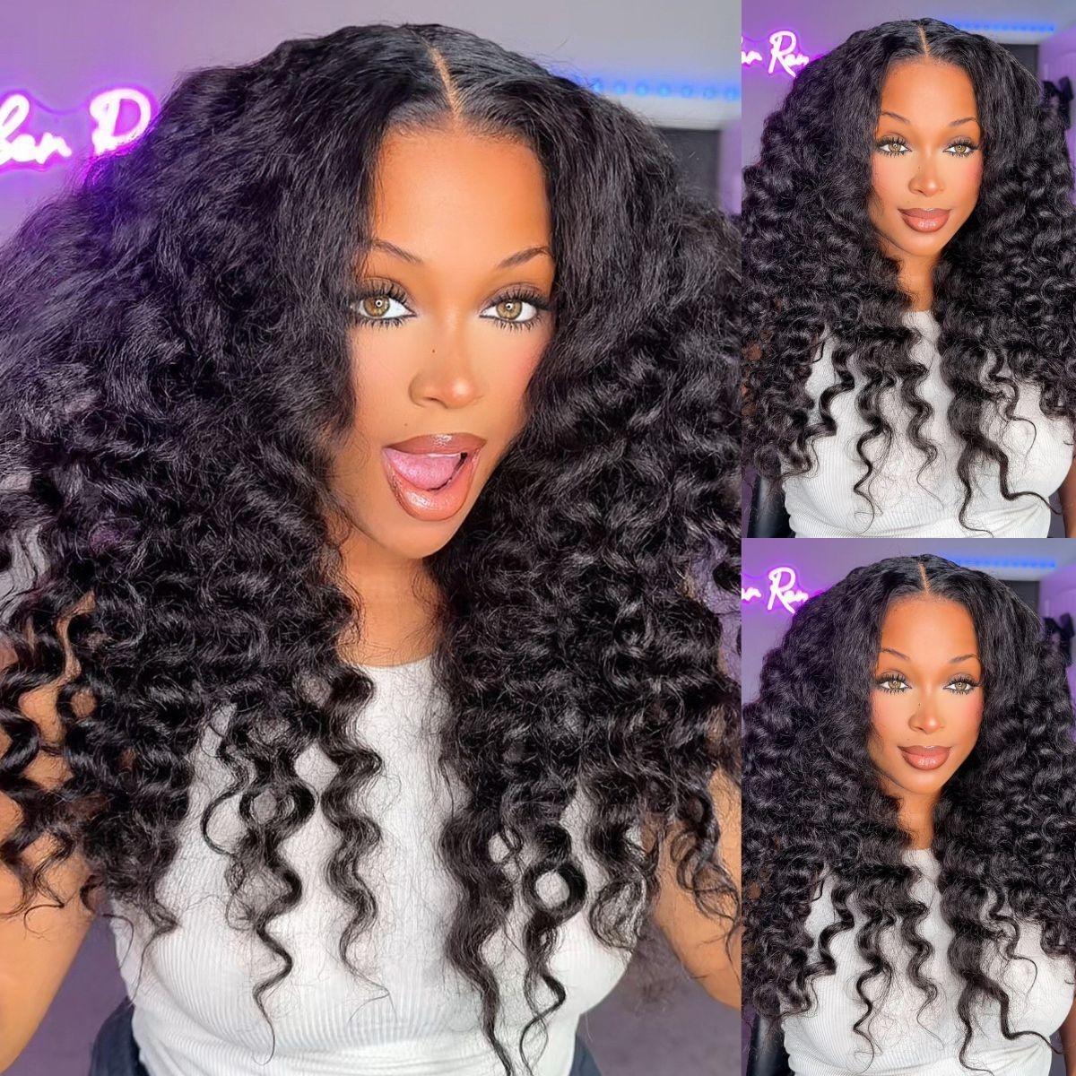 [200% Density] Menglle 13x4 Yaki Loose Wave/Yaki Straight/Yaki Burmese Curly/Loose Deep Wave Lace Front Wigs Human Hair Pre Cut Lace Glueless Yaki Bounce Wand Curly Wig Natural Hairline Beginner Friendly#greenish#TikTokShopSpringGlowUp