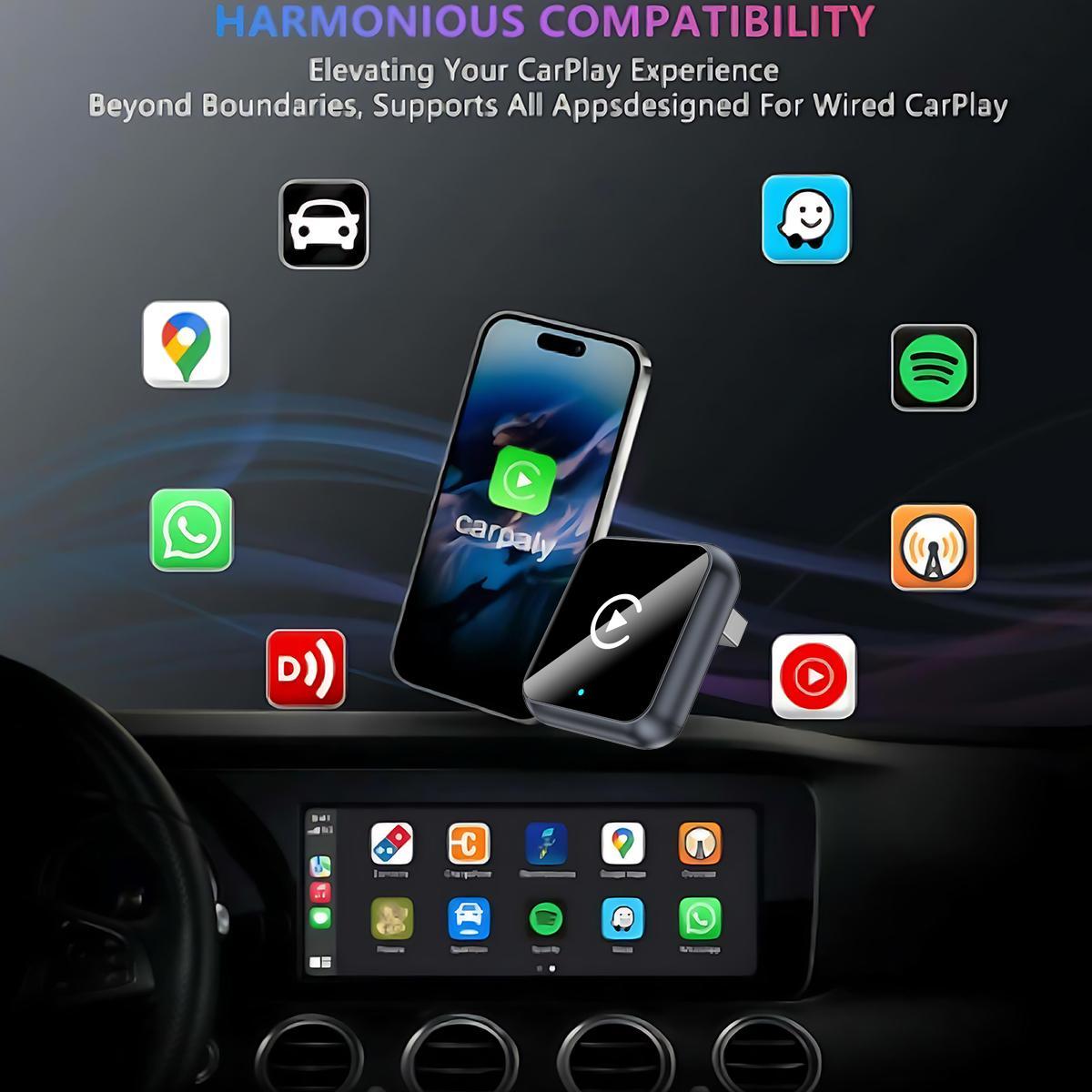 2026 Wireless carplay Adapter for iPhone/Android - Fast Connection,No Latency,Hands-Free Call wireless adapter Electronic Charger carplay dongle