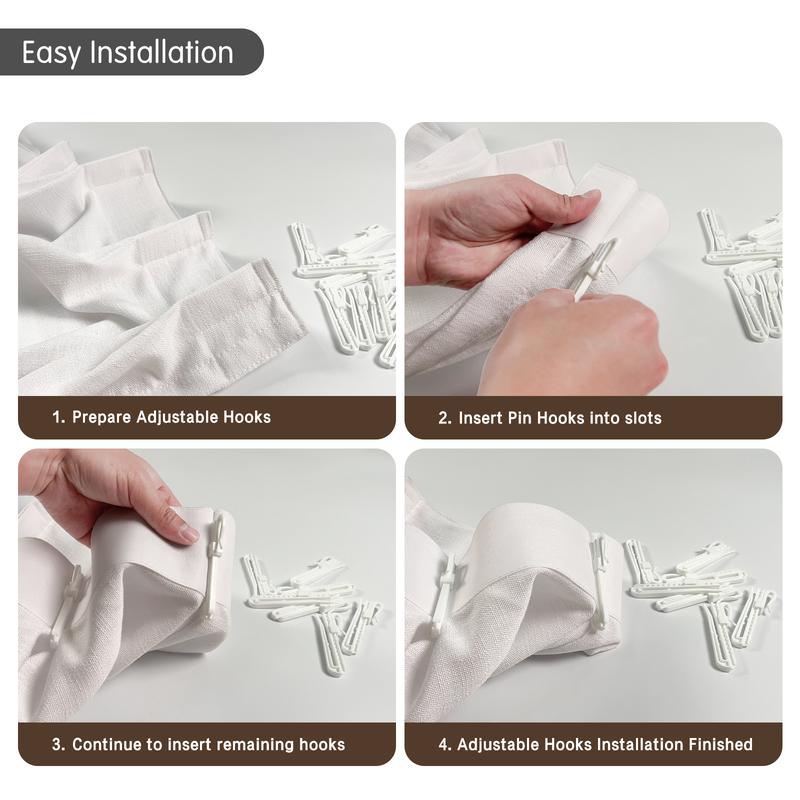 TWOPAGES White Adjustable Plastic Pin Hooks 32Pcs Easy Installation Non-Damage Wall Hanging Solution Organiser Hangable Hangers with Ratchet System 3.5 Inches Height Pack Festive New Year Curtains Hooks Gift for Home Lunar New Year