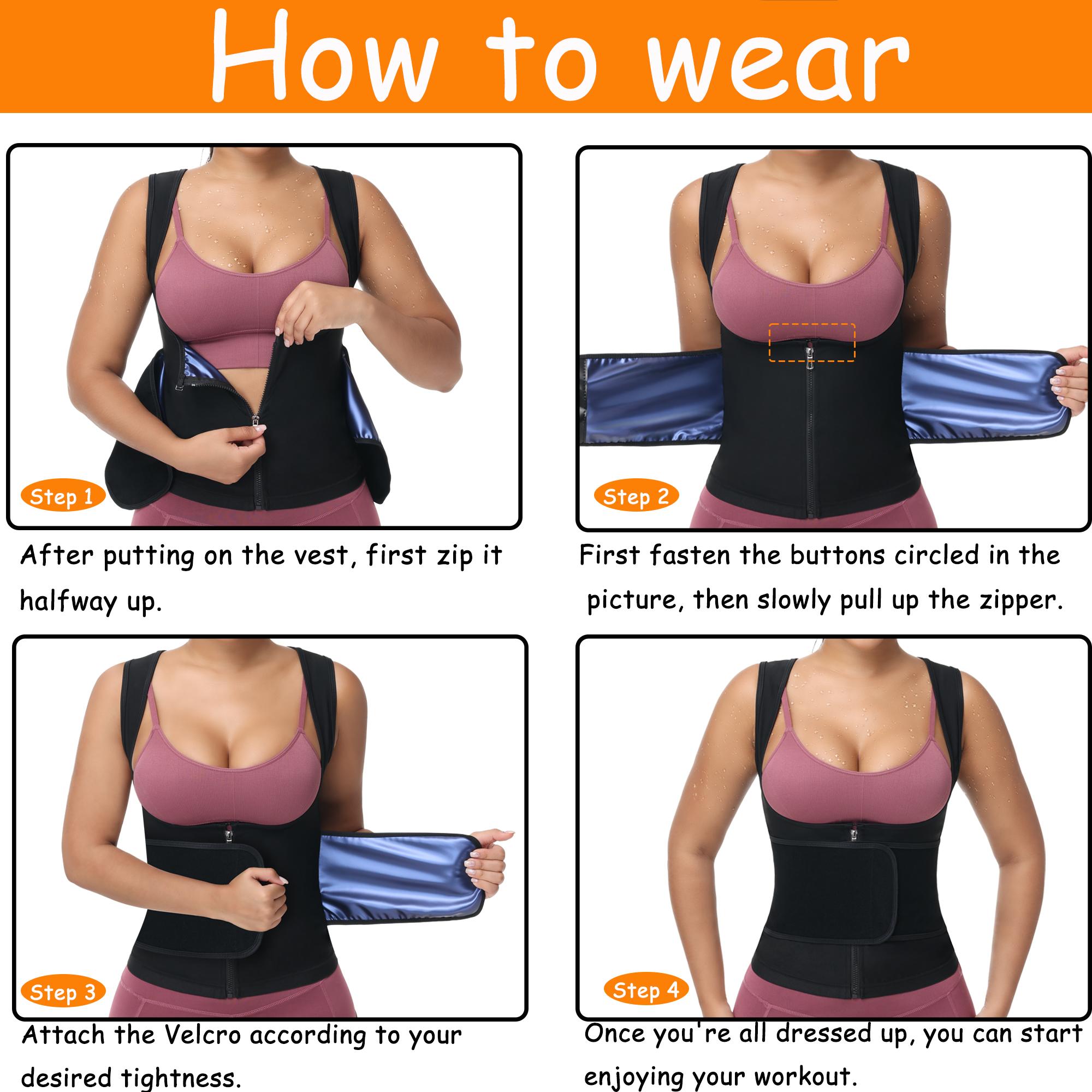 Outdoorfun Women's Adjustable Waist Trainer Corset Vest - Elastic Spandex Compression Tank Top, Zipper Sauna Suit Activewear for Workout, Fajas Para Mujer Outdoorfun Women's Adjustable Waist Trainer Corset Vest - Elastic Spandex Compression Tank Top, Zipper Sauna Suit Activewear for Workout, Fajas Para Mujer