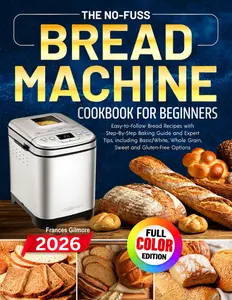 The No-Fuss Bread Machine Cookbook for Beginners: Easy-to-Follow Bread Recipes with Step-By-Step Baking Guide and Expert Tips, including Basic/White, Whole Grain, Sweet and Gluten-Free Options