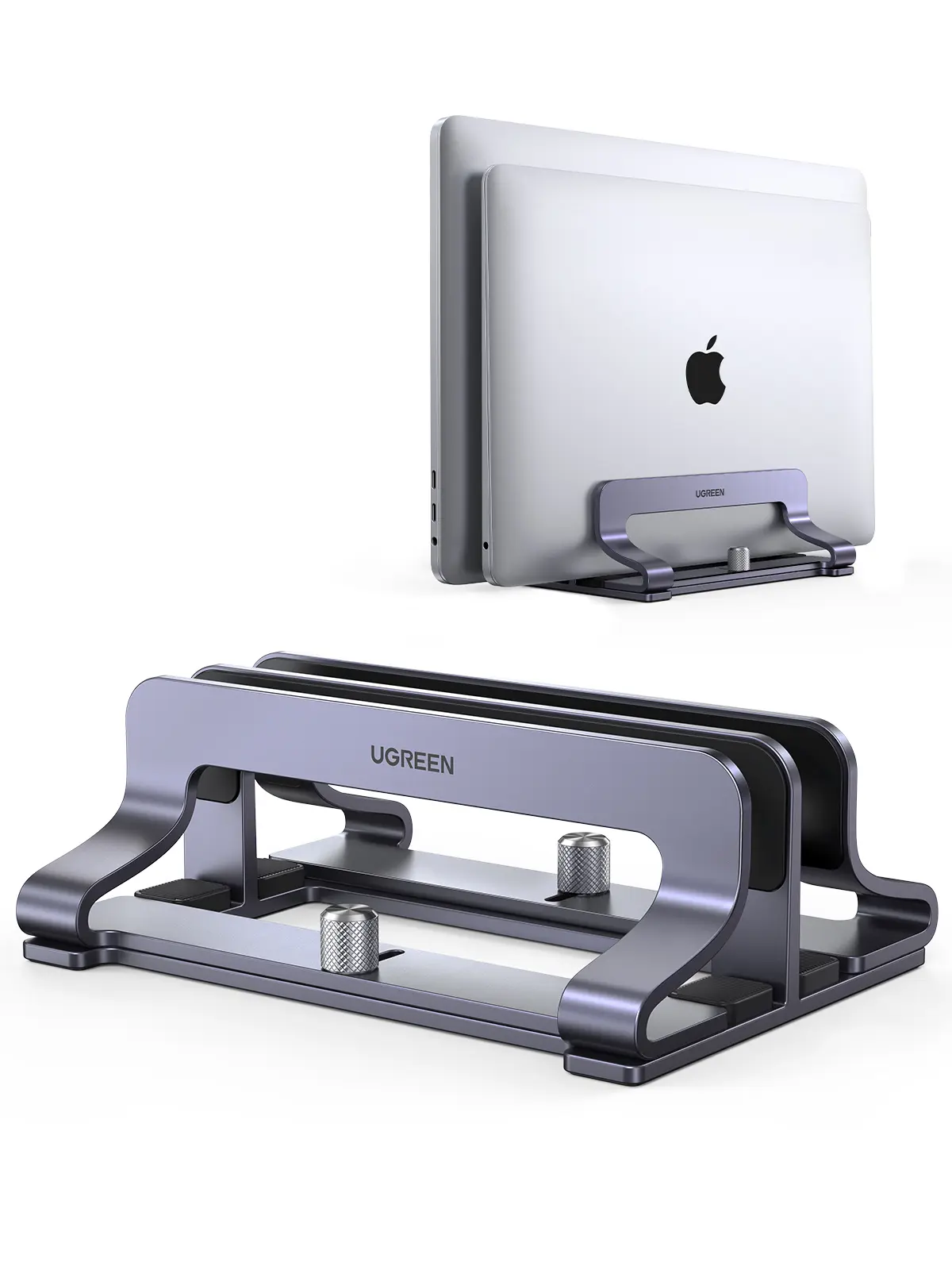 UGREEN Vertical Laptop Stand Holder Desk Single/Dual Aluminum Dock Compatible with MacBook Pro Air Laptop Stand Desktop Adjustable, Lenovo Ideapad, Surface Book, HP Notebook, Dell Chromebook Up to 17.3 Inch-Summer Sale tiktokshopbacktoschool, Laptop Stand
