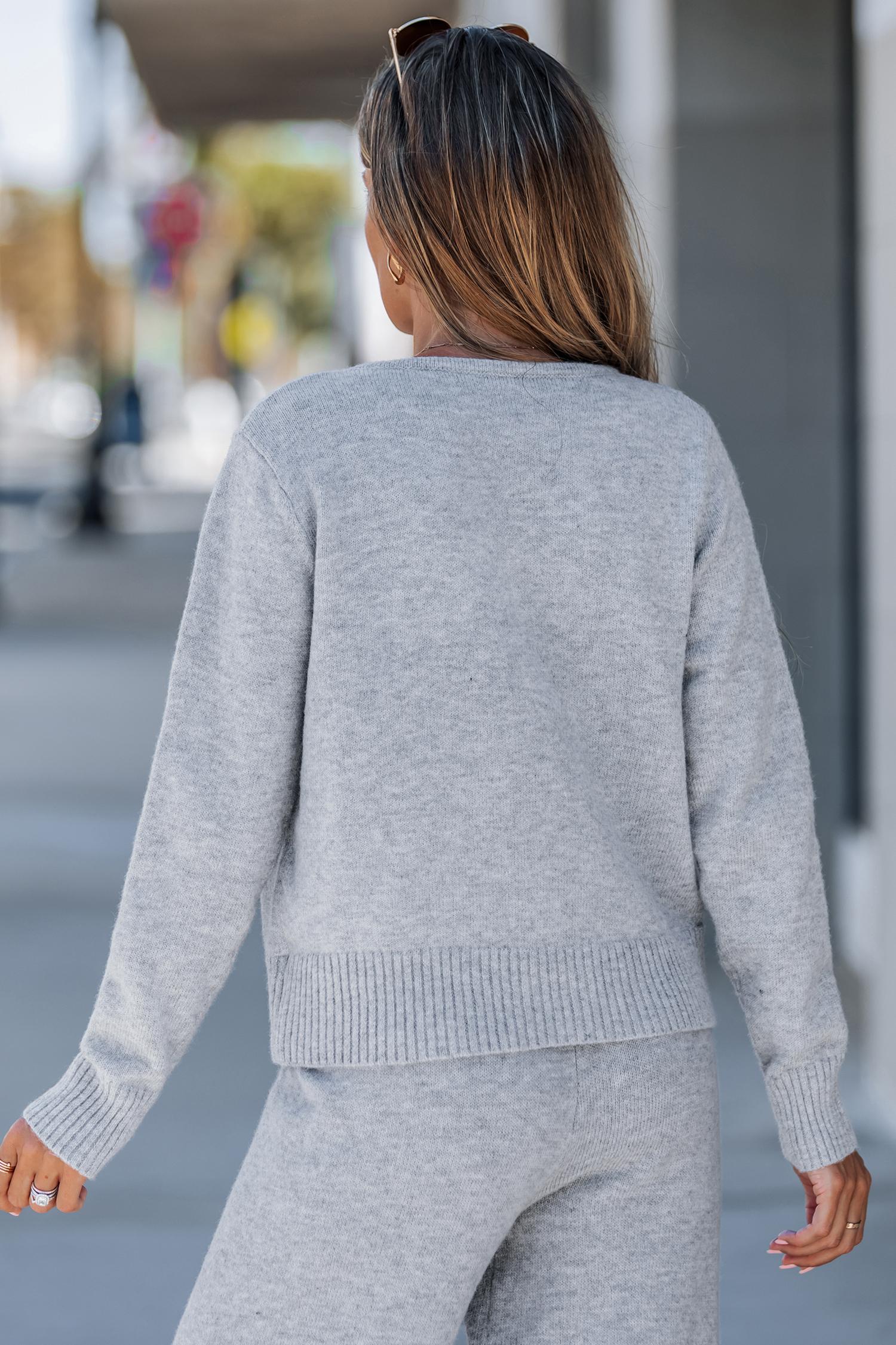 CUPSHE【Sweaters and Pants sold separately】Women Round Neckline Long Sleeves Top And Loose Leg Cozy Sweater Tones Pants Casual Outfit Womenswear Clothes for Fall