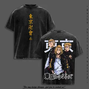 Vintage Washed  Tokyo Manji Gang T-Shirt & Hoodie, Mikey Draken Takemichi Back Graphic, Tokyo Revengers Retro Streetwear Unisex