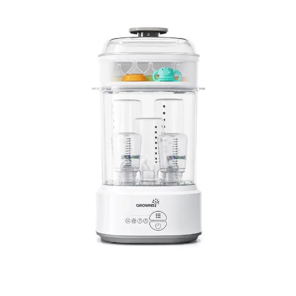 Grownsy Bottle Sterilizer and Dryer, Electric Steam Sterilizer for all Bottles, Nipples and Pump Parts, BPA Free Compact,Bottle Washer