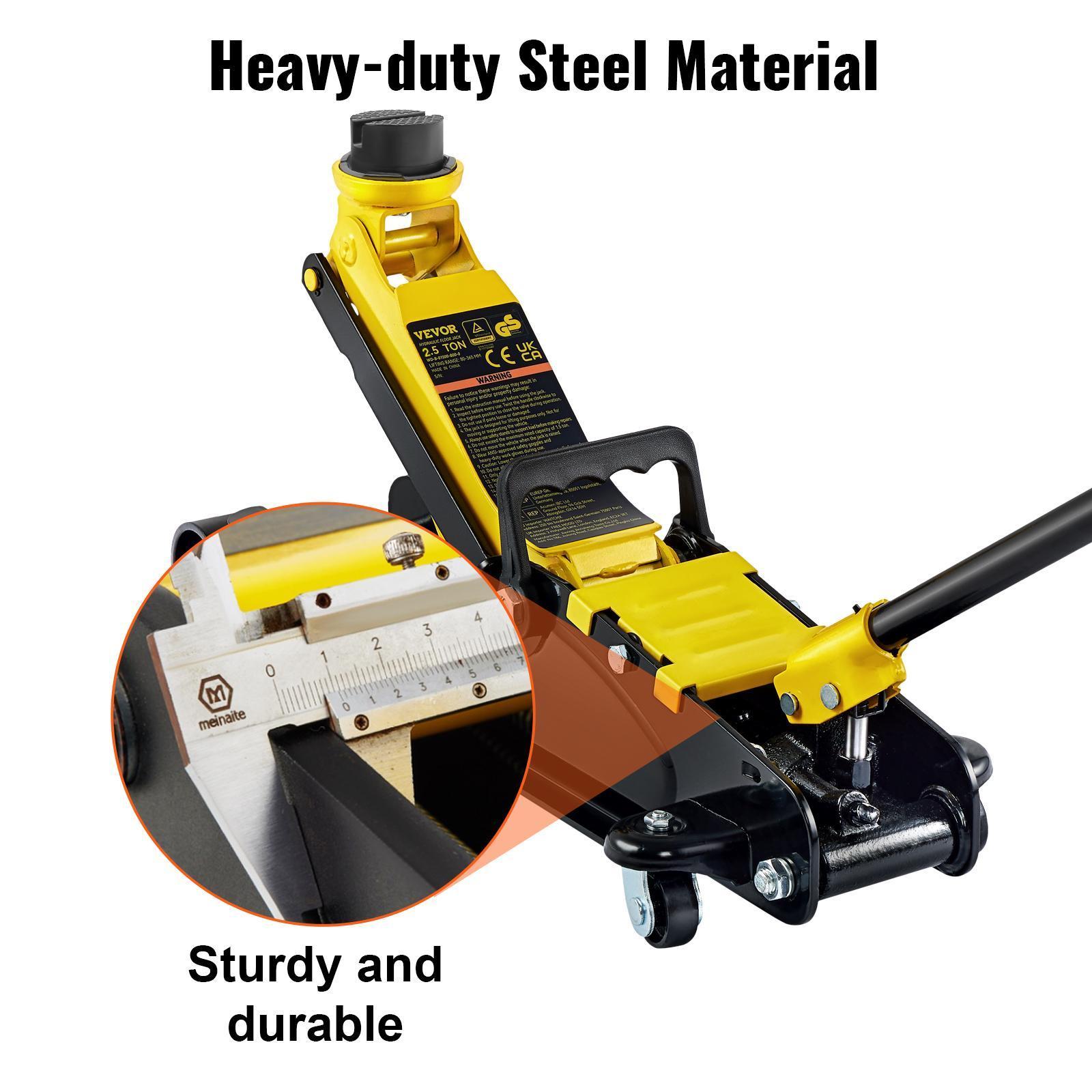 VEVOR Low Profile Floor Jack 2.5 Ton Heavy Steel Single Piston Hydraulic Pump