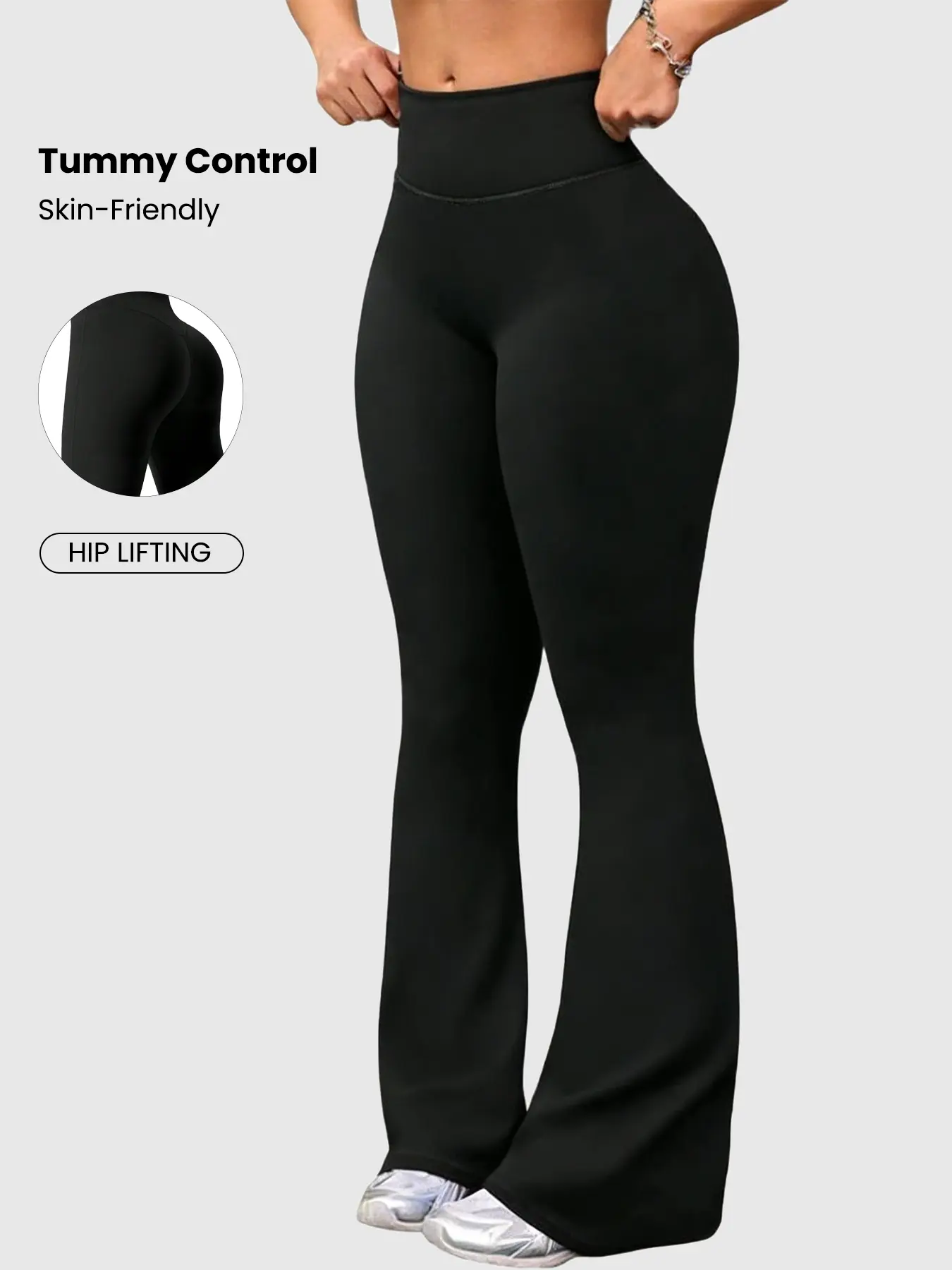Women's High-Waisted Solid Color Flare Yoga Pants, Running and Fitness Tight Gym Workout Leggings, Comfortable Workout Clothes, Athleisure Style Bottoms, Sports Comfy Leggings, Gym Clothing, Fitness Training Pants, High Waisted Sportswear