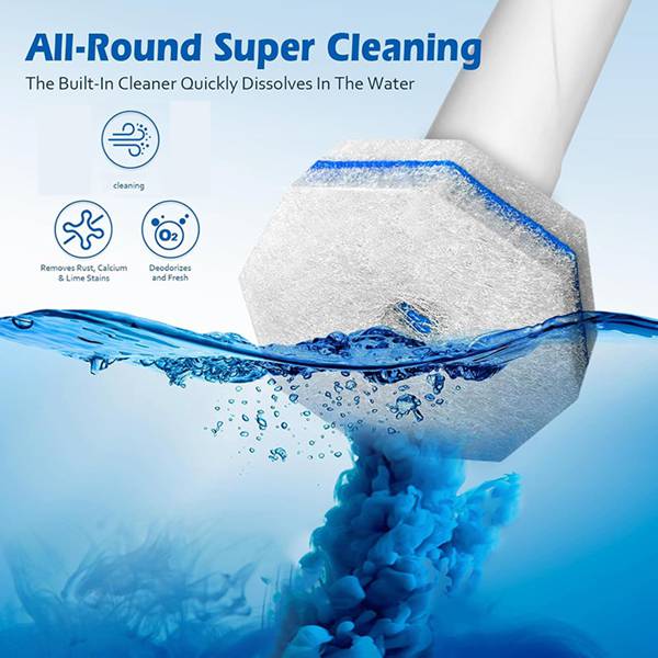 Upgraded Version Disposable Toilet Brush Heads Refill Pack 50 Pieces Durable Fit Most Toilet Brushes Cleaning Tools with Pre-loaded Cleaner for Efficient Bathroom Cleaning