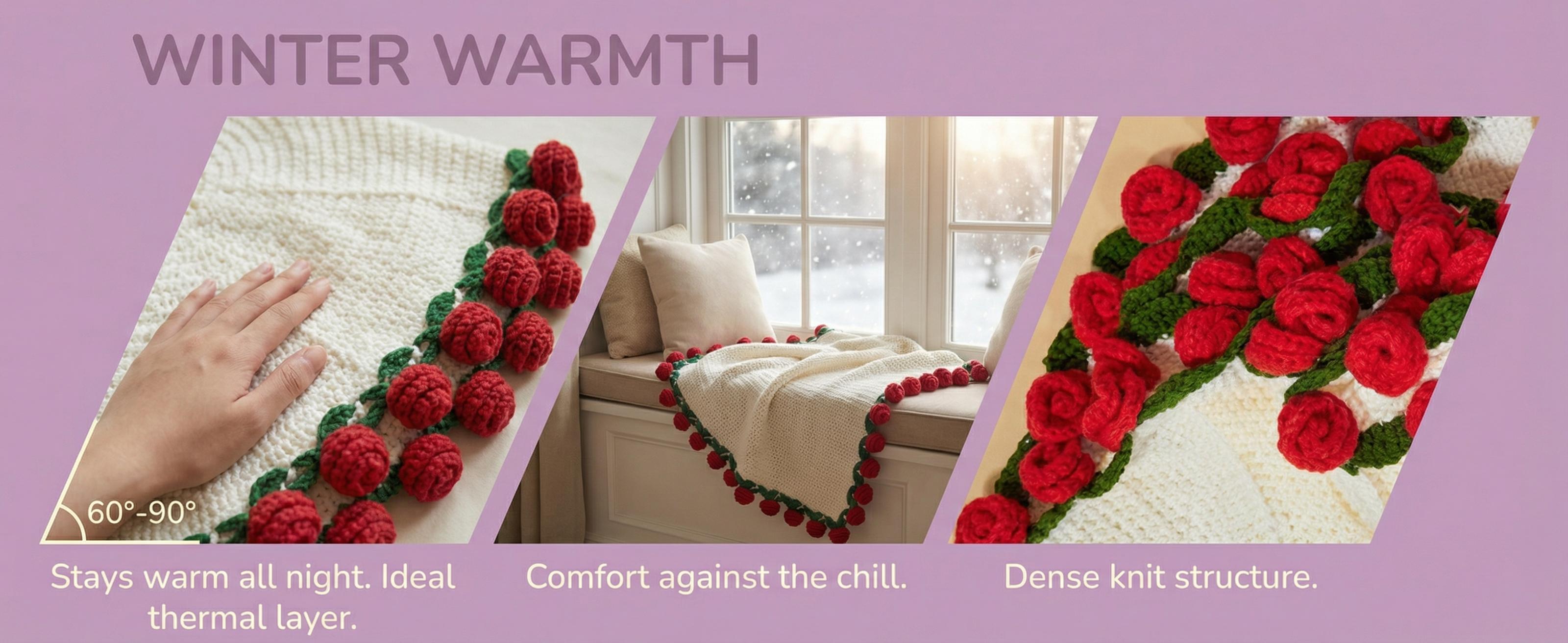 【Valentine's Day】Rose hand-woven blanket, pure handmade blanket, can be turned into a bouquet of roses blanket,a gift for the object, mother, elders, a special gift