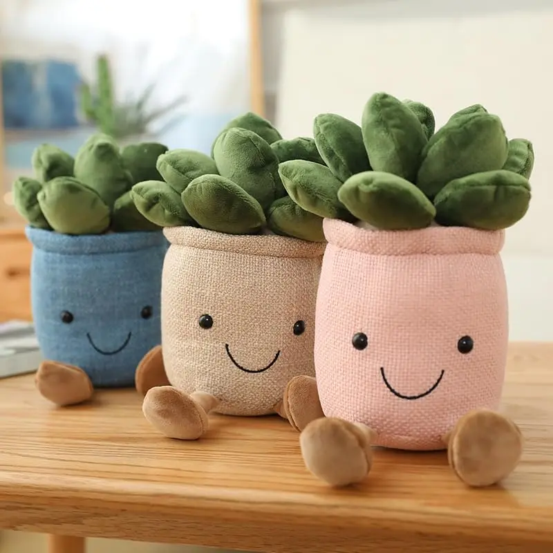 CHUBBYJOY 10" Succulent Soft Stuffed Doll Squishies Plants Plush Toy 1/2/3PACK Soft Flower Pot Plush Pillow Home Decor Gift for Kids Adults Plant Lovers