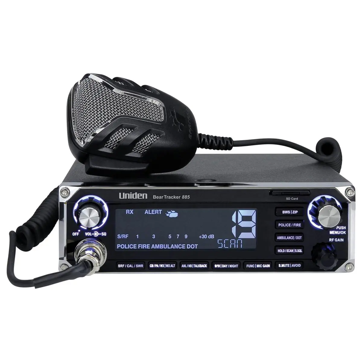 212 MAIN Hybrid CB Radio and Digital Scanner, Multifunctional Gadget with BearTracker Warning System, Weather Scan, and Antenna Check, Portable Radio, Handheld Radio