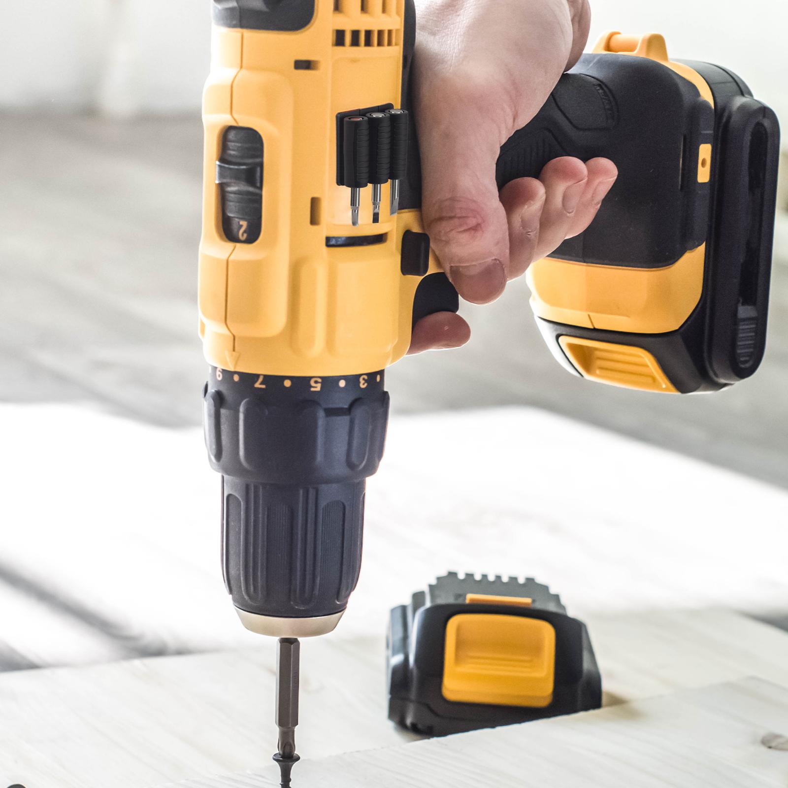 20 Pcs Universal Self-Adhesive Drill Bit Gripper,Universal Fit Drill Bit Holders for Impact Drivers and Drills,Drill Bit Sleeve Organizer Strong Adhesive Attach to Impact Drivers, Hold 6 Drill Tips on Side of Power Drill,SnapFixMate,TikTokShopBlackFriday