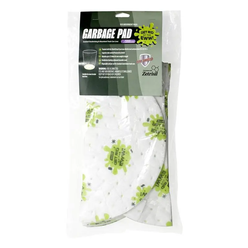 Garbage Pad Indoor Trash Can Absorbent Liner with Lavender Scent, Disposable Pad for Kitchen and Bathroom Bins, Designed in the USA