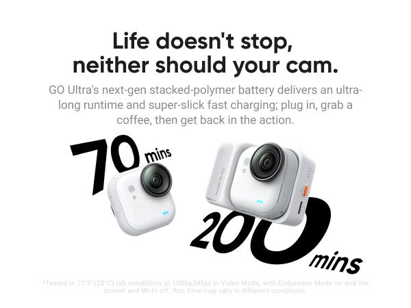 Insta360 GO Ultra Creator Bundle - Small 4K Vlogging Camera, Hands-Free, POV Cam, 1/1.28" Sensor, 53g Lightweight, 156° FOV, 200 Min Battery Life, Magnetic Wearable Action Camera for Sports, Vlog