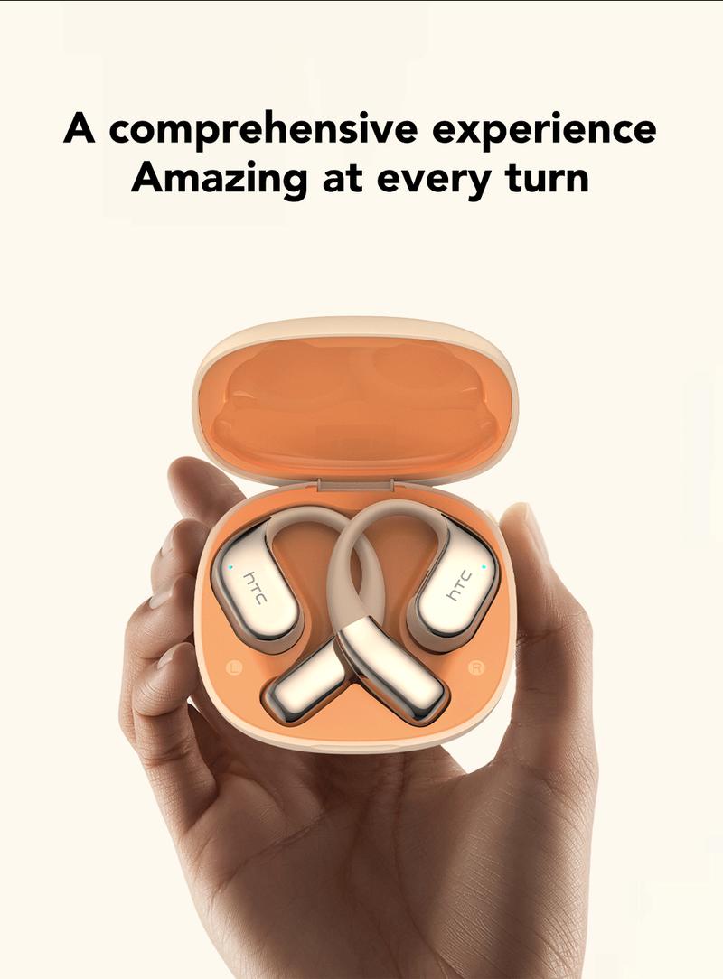 HTC NE39 OWS - Bluetooth headset (6.0), IPX5 waterproof, comes with a charging case, and a built-in microphone. Comfortable fit, excellent sound quality, and a three-month warranty! Perfect for work, exercise, study, and voice calls.