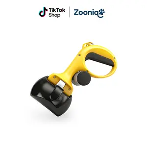 【Deal】Medium Handle Pooper Scooper for Dogs, One-Hand Clean Up Tool with Waste Bag Holder & Hook, Durable Design for Grass, Pavement & Travel