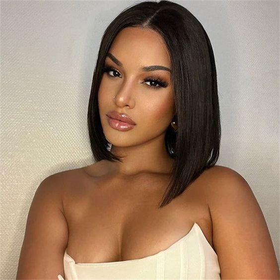 Wiggins Hair Ready And Go Glueless Wig Straight 4x7 Bob Wig Human Hair Glueless Wigs 5x7 Ready To Wear Beginners Friendly