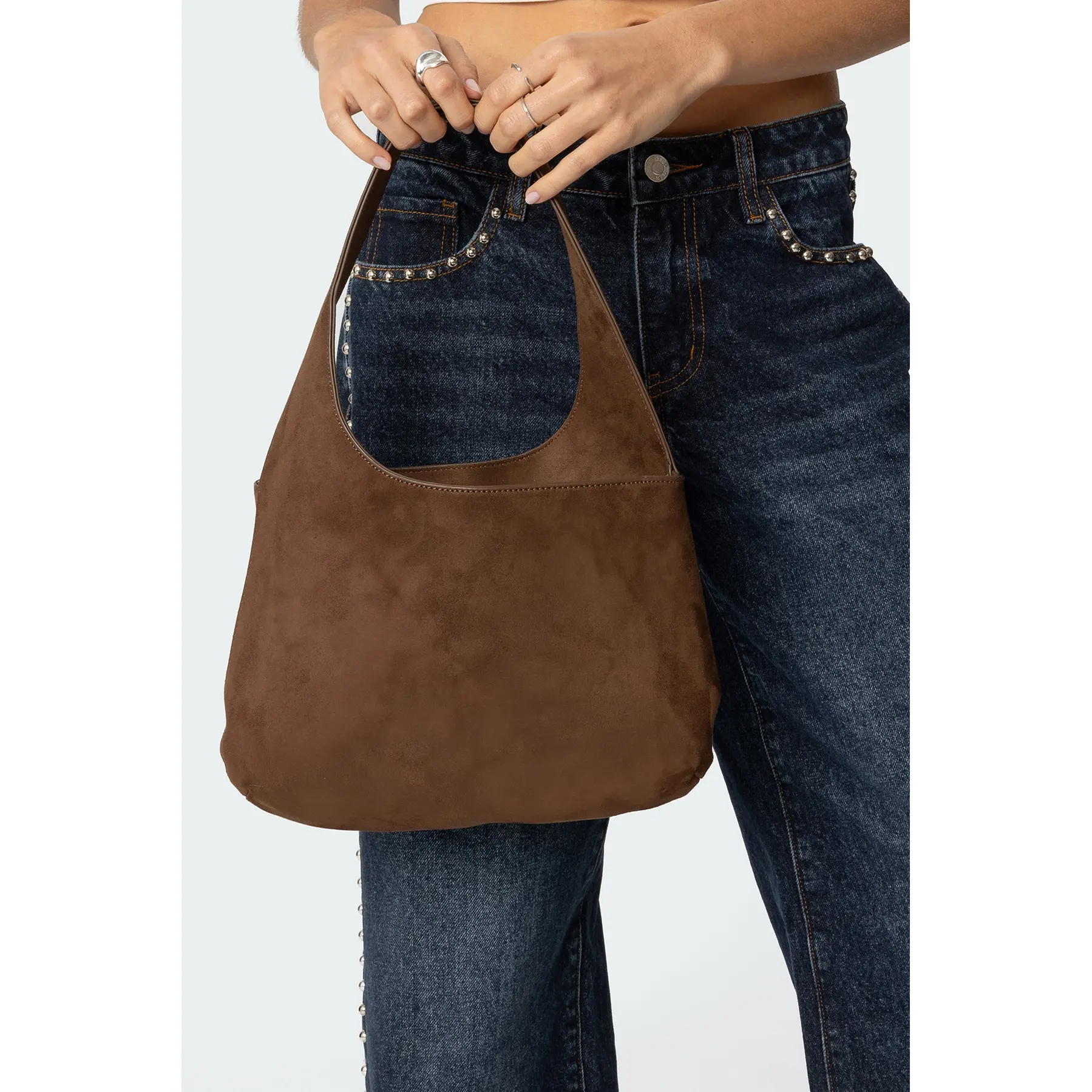 Faux Suede Shoulder Bag