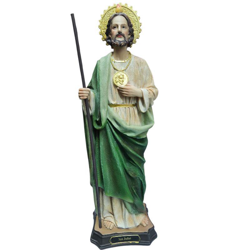 San Judas 20" Inches Tall CON CAPA (6 Estilos para Escojer)  Brand New Statue with Green and Gold Accents Religious Decor Ornaments St Jude Thaddeus With Cape Santo de los Casos Imposibles