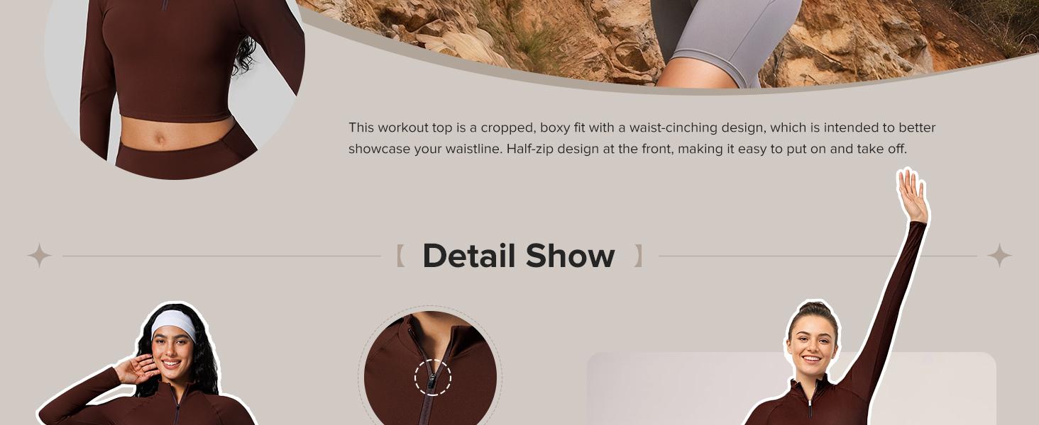 BRXL【Discount for live】Womens Half Zip Cropped Jacket BBL Workout Jacket Lightweight Athletic Pullover Sculpting Fit Ribbed Trim Running Yoga Gym Wear Moisture Wicking Stretch Fabric for Training-brxl-1