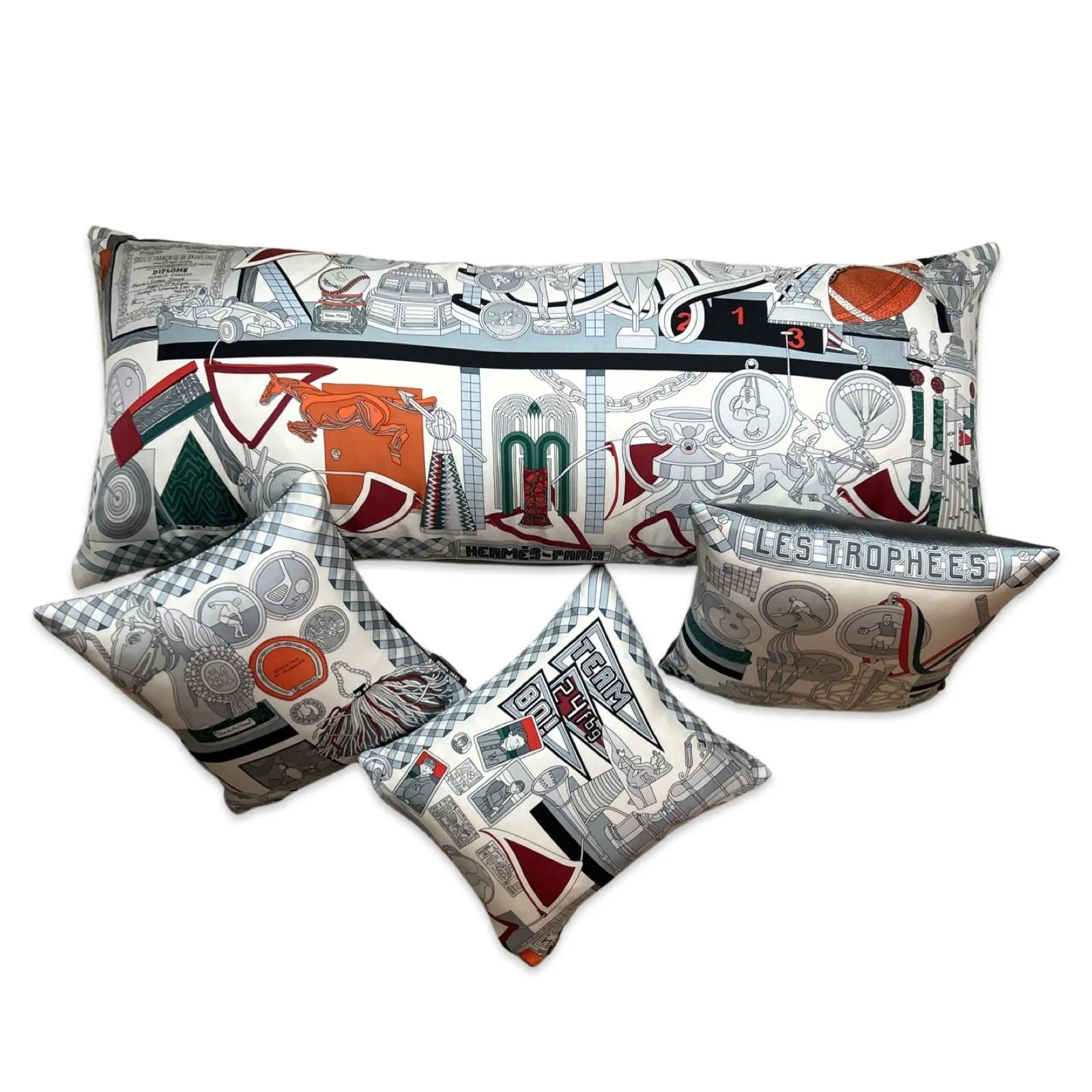 Trophées Vintage Silk Scarf Pillows