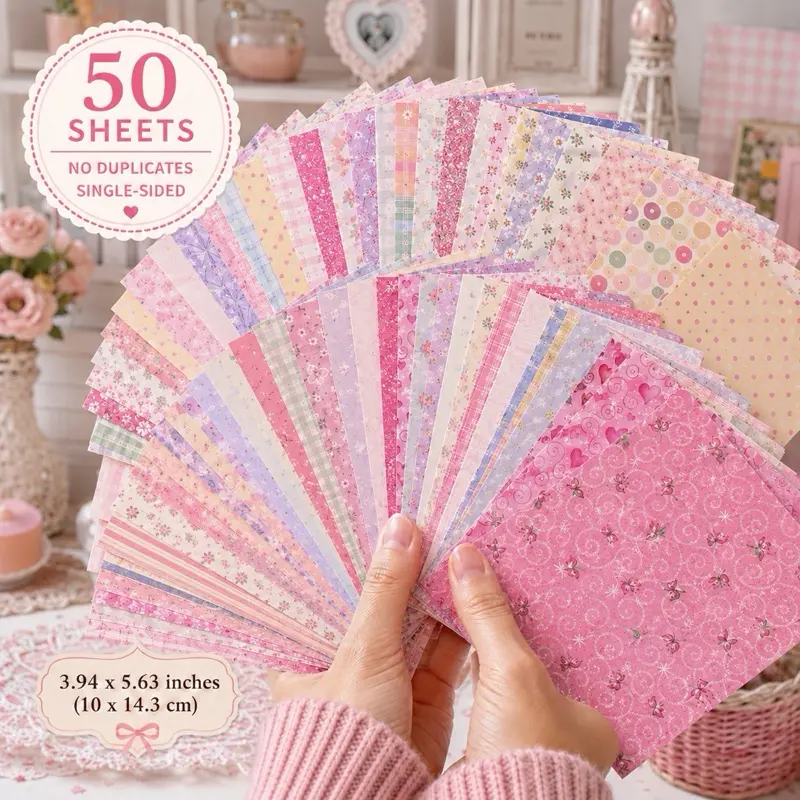 Cute Aesthetic Scrapbook Paper Pack - No-Duplicate Single-Sided Sheets, Vintage Floral, Coquette, Kawaii Decorative Paper for Journaling, Card Making, Crafts