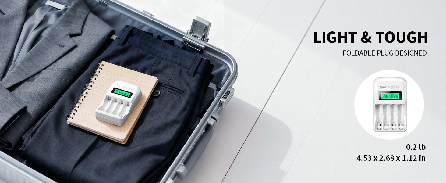 EBL Rechargeable AA AAA Batteries &  Individual Battery Charger Kit