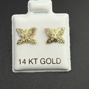 14k gold butterfly earrings