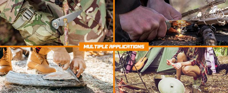 CJRB Folding Knife Feldspar Tool Knife with Stonewash D2/AR-RPM9 Steel Blade G10 Handle EDC Knife for Everyday Carry, Outdoor and FathersDayGift