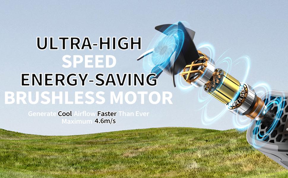 Portable Waist Fan, 20000mAh Rechargeable Clip on Wearable Belt Fan, 10 Speeds Hands-Free Hanging Neck Fan, Outdoor Personal Cooling Fan for Jobsite Travel Camping Gardening