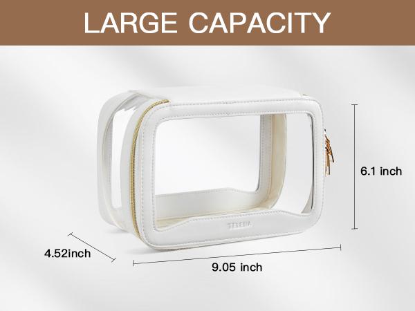 Telena Clear Makeup Bag Travel Toiletry Cosmetic Bag Portable Make Up Organizer for Women Waterproof Container Gift Compact Travel toiletry bag