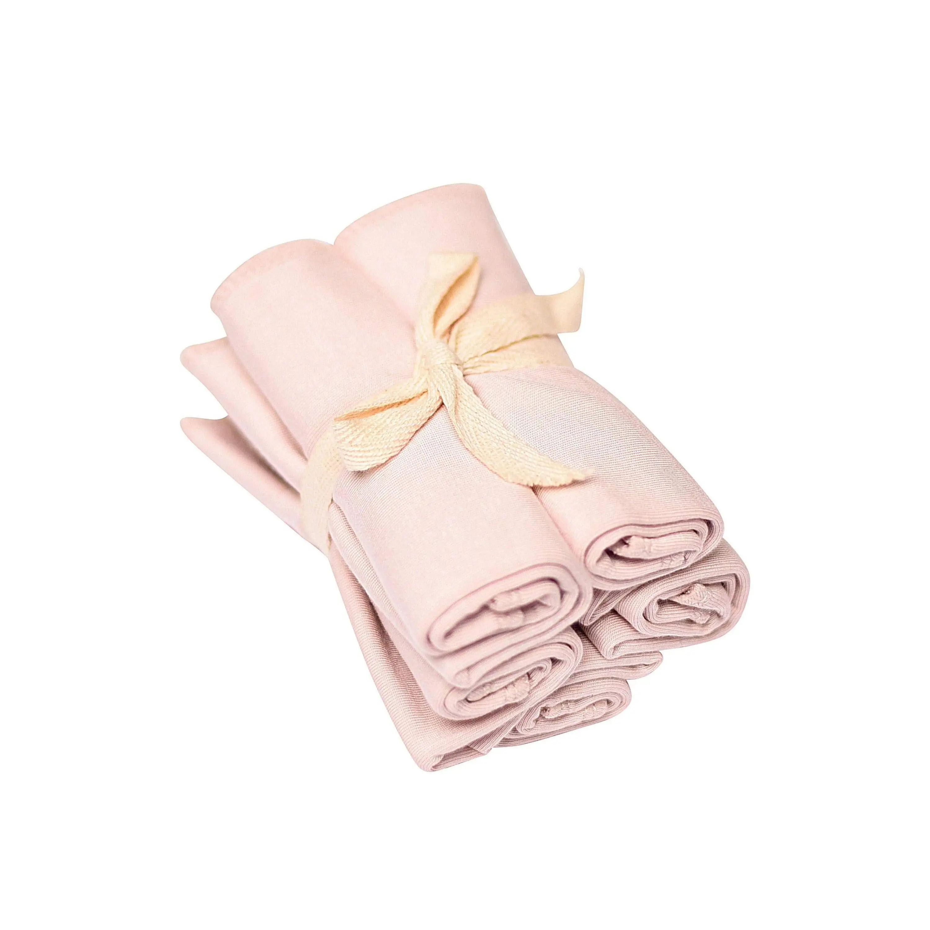 Bath Bamboo Washcloths, 5-Pack Blush Pink Reusable Washable Towels, Soft Cleaning Towels for Bathroom Use, Absorbent Breathable Towel