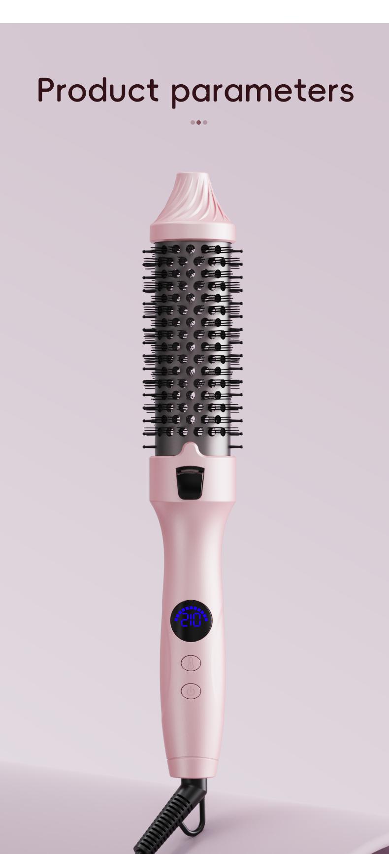 1.5-Inch Ionic Thermal Brush Heated Styling Brush with 11 Adjustable Temperatures (110–210°C) for Daily Smoothing & Light Waves – Suitable for Fine to Medium Hair Textures,WavyBrush, Pink