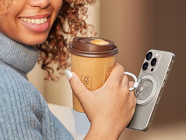 ESR Magnetic Phone Ring Holder (HaloLock), Compatible with MagSafe Ring Holder, Magnetic Phone Grip with Adjustable Stand, Compatible with MagSafe Phone Grip, for iPhone 17/16/15/14/13/12 Accessories