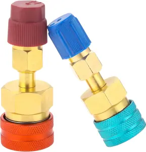 R1234yf Adapter Kit, R1234YF to R134A Adapter, 1234yf Quick Coupler High Low Side Connector Conversion for Car Air Conditioning System Refrigerant Recharging