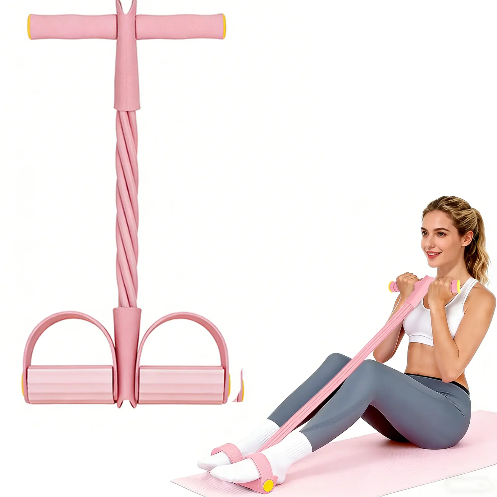 2026 latest pedal resistance device, detachableand adjustable pedal resistance deviceMultifunction Pedal Resistance Band, Elastic PullRope Fitness, Full-Body Workout at Home Gym,Exercise Sit-up, Yoga, Abdominal Training,puller total
