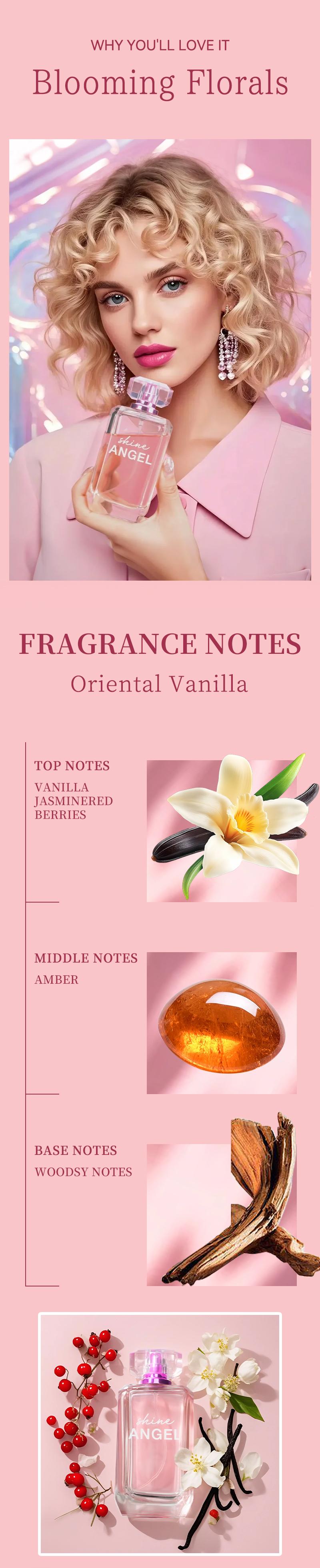 3.4 Fl Oz Women's Eau De Parfuma Spray, Long-Lasting Perfume, Notes Of Vanilla, Jasmine, Red Berries Scents, Perfect For Dating, Daily Life, Parties, Gift Giving