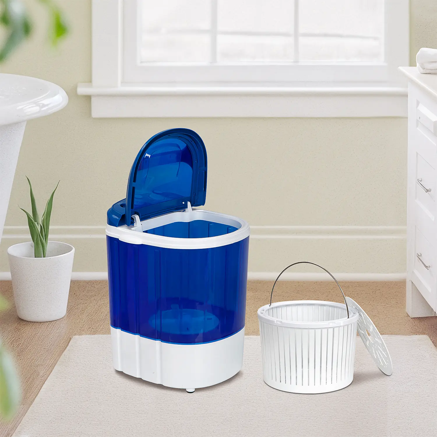 Segawe 2-in-1 Portable Washer and Dryer - 9lbs Capacity Mini Wringer Washer, Compact Look Household Appliance with US Plug 110v/60hz, Household Appliances