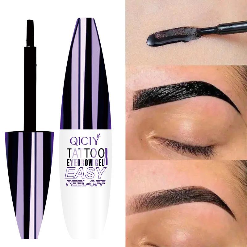Easy Peel-Off Eyebrow Gel - Waterproof & Sweatproof, Long-Lasting Black or Brown Tattoo Tint, Film Forming, Medium Coverage for All Skin Types Easy Peel-Off Eyebrow Gel - Waterproof & Sweatproof, Long-Lasting Black or Brown Tattoo Tint, Film Forming, Medium Coverage for All Skin Types