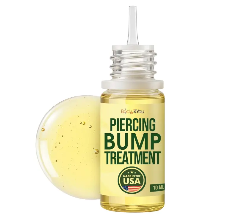BodyJ4You Keloid Bump Removal Oil - Piercing Aftercare Shrinking Drops - Nose Ear Septum Belly Cartilage Scar Treatment Piercing Bump Solution - Tea Tree Jojoba Essential Oils Keloid Care - 0.33 Fl Oz