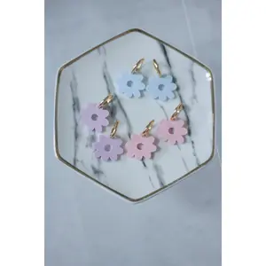 Flower Huggie Hoops