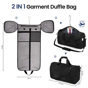 NEW YORK XPRESS 21.5" Carry-On 2-in-1 Foldable Garment Bag Water-Resistant Business Travel Duffel for Men & Women Premium Polyester Unisex