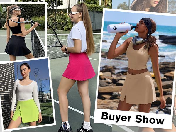 PINSPARK Womens Tennis Skirts High Waisted Golf Skorts with 2 Pockets Side Slit Athletic Skirt for Workout Pickleball Sports PINSPARK Womens Tennis Skirts High Waisted Golf Skorts with 2 Pockets Side Slit Athletic Skirt for Workout Pickleball Sports