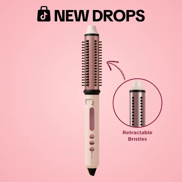 FHI Heat SWIFTSTYLER Retractable Speed Styler 1.25in Curated Collection - 2-in-1 Curling & Heated Brush Hair Styler, Ceramic Tourmaline, Smooth Comb Bristles, Volumizing Bristles, 300-410°F, Worldwide Voltage, 1-Hour Auto Shut Off