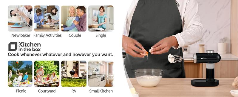 Cordless Hand Mixer, Electric Mixer Handheld Digital Display 7 Speed Rechargeable with Stainless Steel Attachments Whisks Beaters Dough Hooks & Storage Base, Blender for Baking, Eggs Cordless Hand Mixer, Electric Mixer Handheld Digital Display 7 Speed Rechargeable with Stainless Steel Attachments Whisks Beaters Dough Hooks & Storage Base, Blender for Baking, Eggs